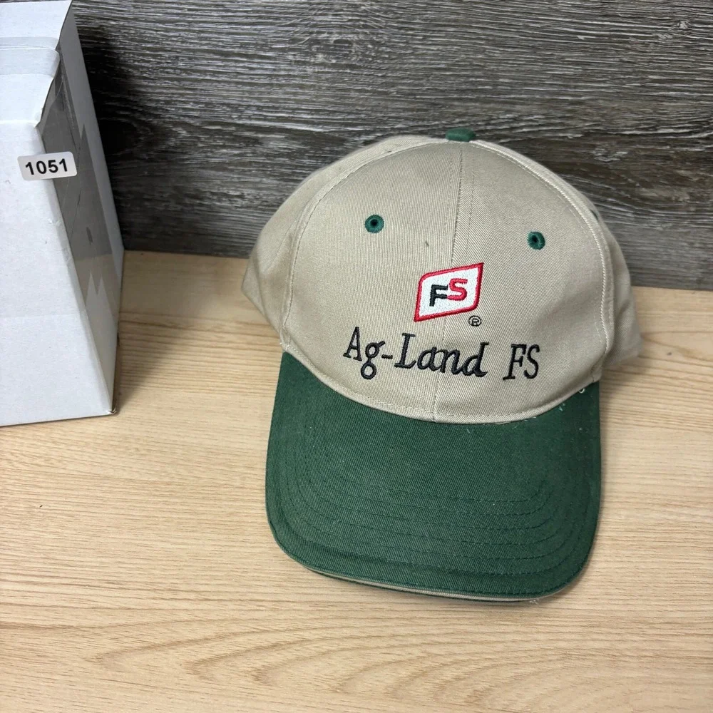 Ag Land FS‎ Hat Cap Strap Back Brown Green Seed One Size Adjustable